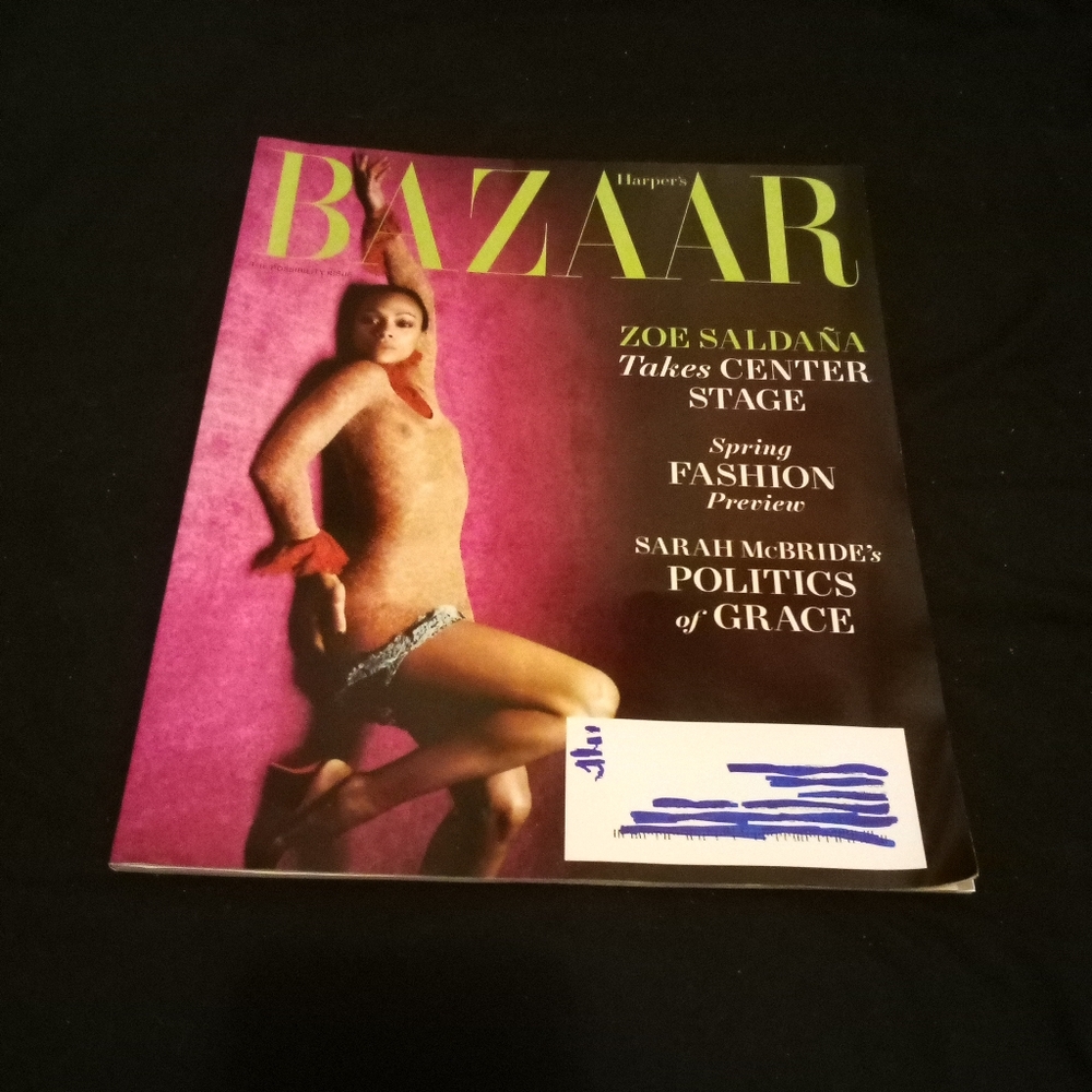 Harper's Bazaar Magazine Zoe Saldana Spring Fashion Preview February 2025